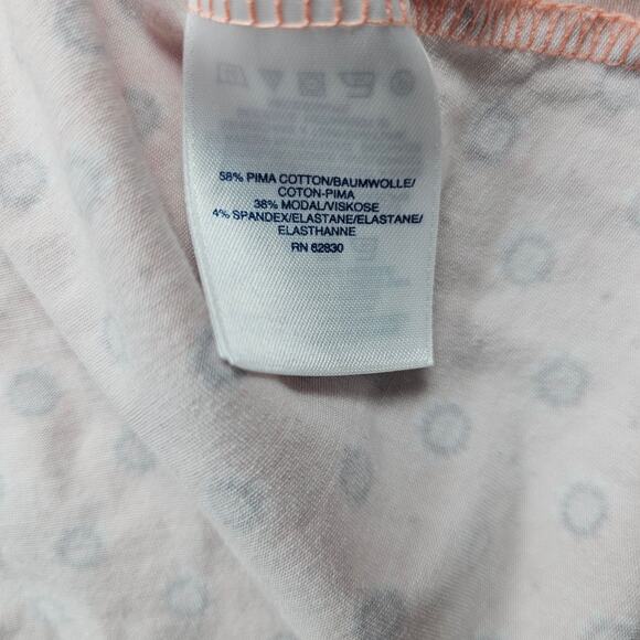 Lands End Dress Womens 3X Peach Faux Wrap Dot Print Summer Cotton Comfort Staple - Picture 4 of 6